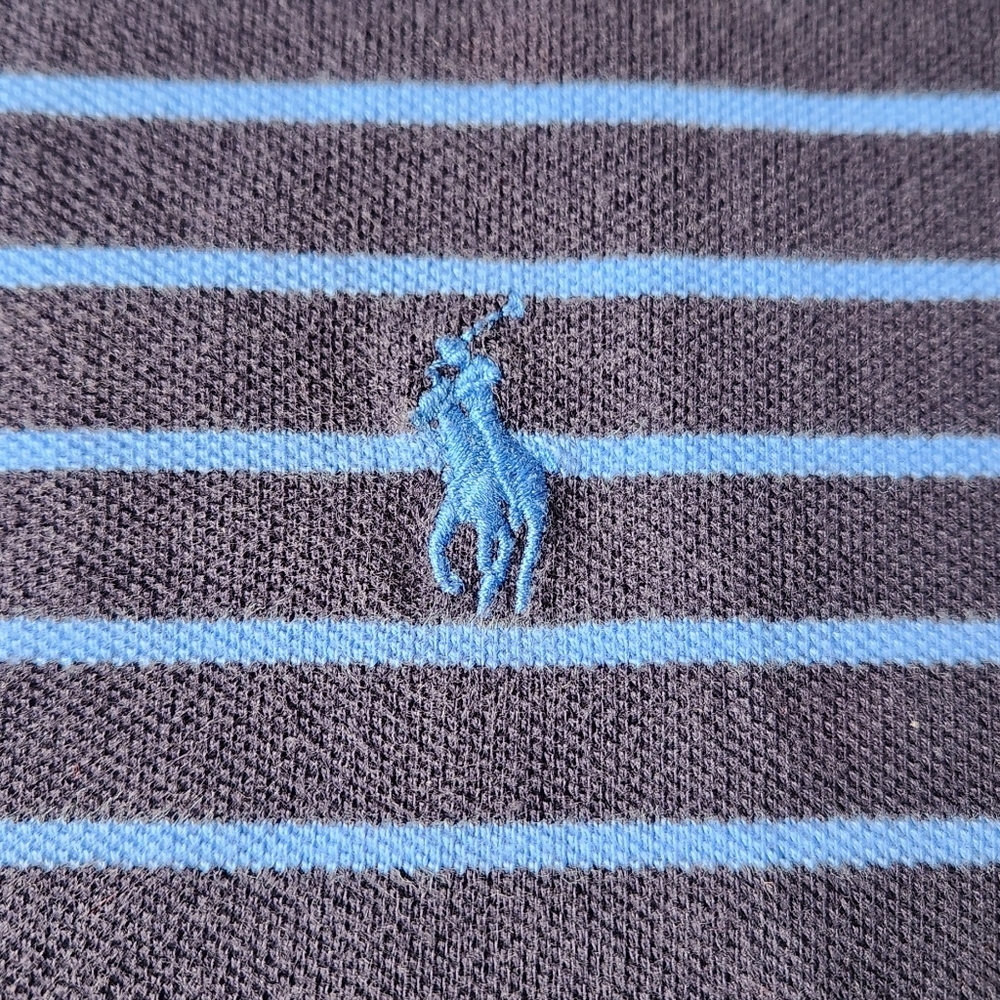 Polo Ralph Lauren Men's Navy & Royal Blue Striped Polo Shirt, Size Medium - Picture 3 of 5